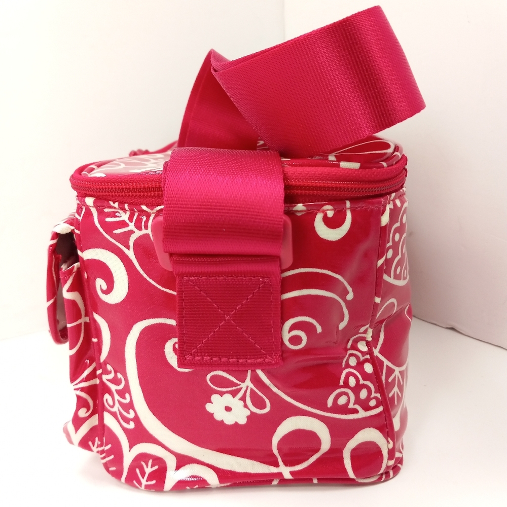 VERA BRADLEY 2010 Twirly Birds Pink Lined Thermal Tote Like New 2 Small Flaws - Picture 11 of 16